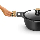 BRA Market | Casserole haute de 20 cm, en fonte d'aluminium avec revêtement antiadhésif, sans PFOA, compatible avec tous les types de cuisinières, y compris l'induction