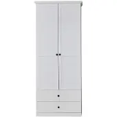 Ebuy24 BrandsonBaxter Armoire 2 portes, 2 tiroirs, blanc.