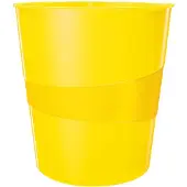 Leitz corbeille à papier wow, en plastique, 15 litres, jaune noir