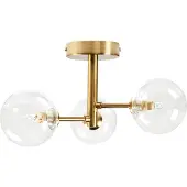 Beliani Plafonnier 3 lumières laiton verre et fer métal charme moderne éclairage salon