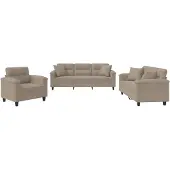 Super Merchant Ensemble de canapés 3 pièces avec coussins Taupe microfibre tissée