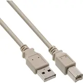 InLine 34555H Câble USB 2.0, A à B, beige, 5m