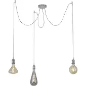 Paul Neuhaus Lampe à suspendre rétro Diy 3-flg. acier