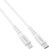 InLine Câble USB-C Lightning, pour iPad, iPhone, iPod, argent/alu, 2m MFi