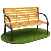 Akord Banc De Jardin Dalia Noir/Bois Naturel 122X58X82