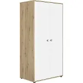 Galipette Armoire Marta 2 portes - blanc/chêne
