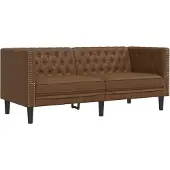 vidaXL Ensemble de canapé Chesterfield 3 pièces brun similicuir