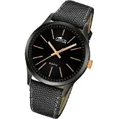 Lotus Watches Montre homme Lotus 18165/2 noire bracelet cuir-textile
