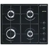 Smeg S64SN Table de cuisson à gaz encastrable, 60 cm, 4 brûleurs, noir