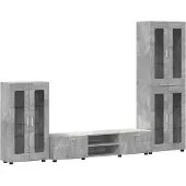 vidaXL Ensemble de meubles TV avec étagère FLORIN, 3 pièces, gris béton, aggloméré