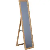 Relaxdays Miroir , 155 x 37 cm, miroir sur pied et miroir mural 2 en 1, cadre en bambou, couloir, salon, chambre à coucher, couleur naturelle