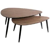 Atmosphera 2er-set couchtisch gigone "mileo" nussbaum l88 98cm - créateur d'intérieur