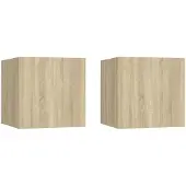 Syfax Meubles TV muraux 2 pcs Chêne sonoma 30,5x30x30 cm