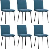 vidaXL Chaises de salle à manger 6 pcs. Bleu velours