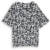 Tom Tailor Chemisier bleu foncé / blanc