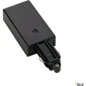 SLV Alimentation pour rail conducteur HT monophasé, version en saillie noire, terre à droite