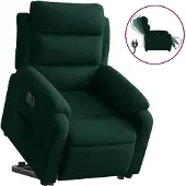 vidaXL Fauteuil relax releveur électrique vert foncé velours