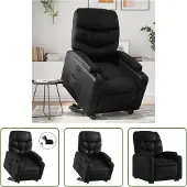 The Living Store Fauteuil relax releveur électrique noir similicuir