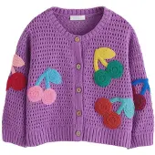 Next Cardigan jaune / vert / violet foncé / rose