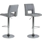 Ebuy24 Sys Tabouret de bar, gris clair, hauteur réglable.