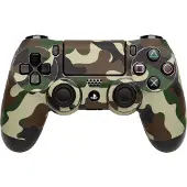 Software pyramide Sticker-Skin pour manette PlayStation 4 - Camouflage vert, autocollant anti-reflet durable pour une meilleure prise en main et un design personnalisé