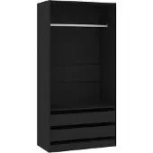 Syfax Garde-robe Noir 100x50x200 cm Bois d'ingénierie