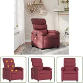 The Living Store Fauteuil de massage tissu rouge vin