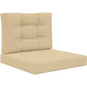 vidaXL Coussin de canapé d'extérieur 2 pcs Beige Polyester