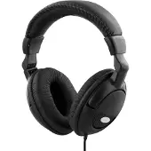 Deltaco Casque avec réglage du volume, câble de 2,2 m, 1 x 3,5 mm, noir