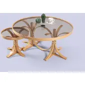Xl Moebel Gmbh Brun clair salon tables basses designer ronde canapé 2pcs set