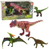 Leantoys Set de figurines Dinosaures pattes mobiles mâchoires 4pcs