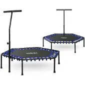 Neo-Sport Trampolina fitness z uchwytem 127 cm - szecioktna niebieska