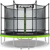 Zipro Trampoline Jump Pro IN | 8FT Ø 252 cm | Trampoline de jardin Trampoline pour enfants Kit complet avec filet intérieur, échelle et housse de protection, extérieur, vert