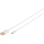 Digitus DB-600106-010-W Câble de données et de recharge , Apple Lightning - USB-A, 1,0 m