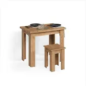 Livinity Table de salle à manger avec chaise Tiberio Sable Chêne 90x60cm, Model 58725