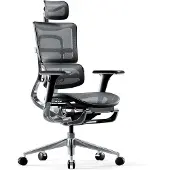 Diablo V-Master Office Ergonomic Chair Executive Chair Footrest 3D Armrest Lumbar Support Adjustable Headrest and Seat Mesh Black-Grey