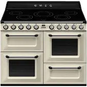 Smeg TR4110IP2, Cuisinière autoportante, Crème, Boutons, Acier inoxydable, Façade, Acier inoxydable