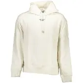 Calvin Klein Hommes, Pull-over, Bianco Cotton Mens Sweatshirt, Blanc, (M)