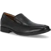 Clarks pour homme. 26110312 Tilden Mocassins libres en cuir noir (47), Plat, Aucun, Casuel