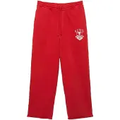 Pull&Bear Pantalon 'VARSITY STWD' rouge / blanc cassé