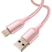 Swissten , Câble USB vers Lightning Conception tressée Protection contre l'emmêlement, Rose