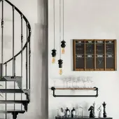 Silamp Suspension 3 Lampes en Métal et Pin 25x95cm