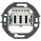 Busch-Jaeger Insert pour prise de raccordement TAE 2x 6/6 NFN, modèle droit, triple, blanc alpin, 1 pièce.