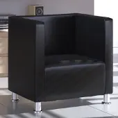 Prolenta Maison Exclusive - Fauteuil cube en similicuir noir