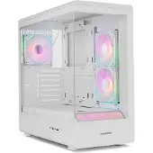 NOX Hummer NXHUMMERSIGNALBK, Midi Tower, PC, Blanc, ATX, micro ATX, SPCC, Verre trempé, Multi