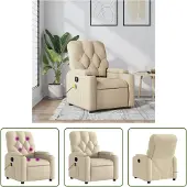 The Living Store Fauteuil de massage Crème Tissu