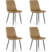 Leobert Chaise LAVA - velours brun / pieds noirs x 4