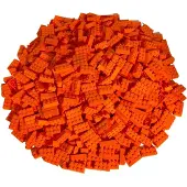LEGO 100 pièces pierres 2x4, orange