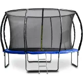 G21 Trampoline SpaceJump, 366 cm, bleu, avec filet de sécurité + marches