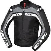 IXS RS-500 1.0 Veste Moto Cuir Textile Noire Grise Blanche Taille 98